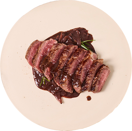 Perfect gebakken steak in sneetjes